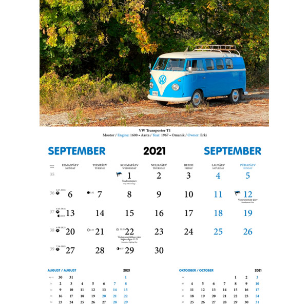 Aircooled Club Estonia kalender 2021